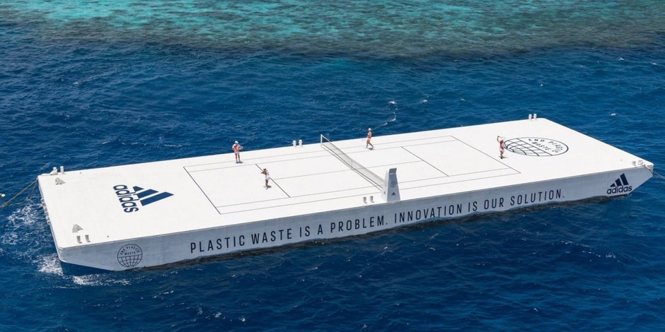Australian builds floating tennis court made from recycled plastic